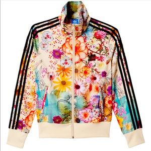 Adidas firebird floral watercolor jacket, Size medium